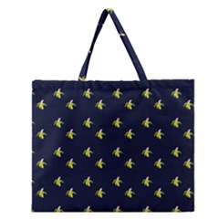 Peeled Banana On Blue Zipper Large Tote Bag by snowwhitegirl