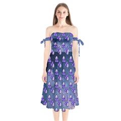 Kawaii Space Rocket Pattern Shoulder Tie Bardot Midi Dress by snowwhitegirl