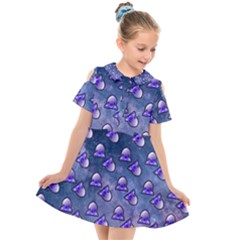 Kawaii Space Rocket Pattern Kids  Short Sleeve Shirt Dress by snowwhitegirl