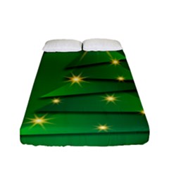 Christmas Tree Green Fitted Sheet (full/ Double Size) by HermanTelo