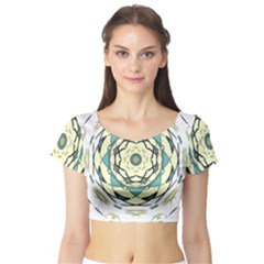 Circle Vector Background Abstract Short Sleeve Crop Top