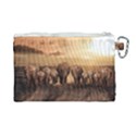 Elephant Dust Road Africa Savannah Canvas Cosmetic Bag (Large) View2