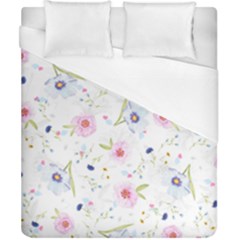 Floral Pink Blue Duvet Cover (california King Size)