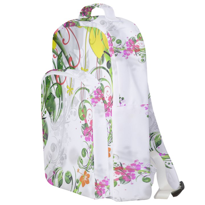 Flowers Floral Double Compartment Backpack