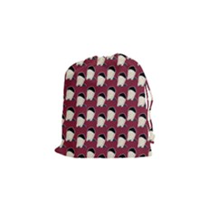 Beanie Boy Pattern Red Drawstring Pouch (small) by snowwhitegirl