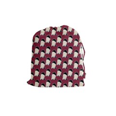 Beanie Boy Pattern Red Drawstring Pouch (medium) by snowwhitegirl