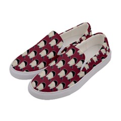 Beanie Boy Pattern Red Women s Canvas Slip Ons by snowwhitegirl