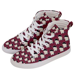 Beanie Boy Pattern Red Women s Hi-top Skate Sneakers by snowwhitegirl