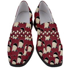 Beanie Boy Pattern Red Women s Chunky Heel Loafers by snowwhitegirl