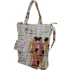 Egyptian Design Men Worker Slaves Shoulder Tote Bag by Sapixe