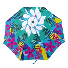 Pattern Leaf Polka Flower Folding Umbrellas by HermanTelo