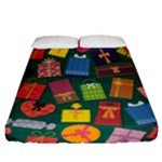 Presents Gifts Background Colorful Fitted Sheet (Queen Size)