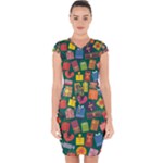 Presents Gifts Background Colorful Capsleeve Drawstring Dress 