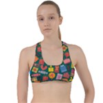 Presents Gifts Background Colorful Criss Cross Racerback Sports Bra