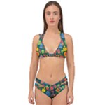 Presents Gifts Background Colorful Double Strap Halter Bikini Set