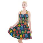 Presents Gifts Background Colorful Halter Party Swing Dress 