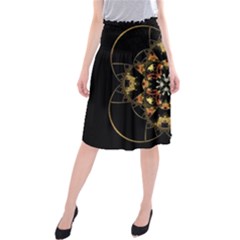 Fractal Stained Glass Ornate Midi Beach Skirt by Sapixe