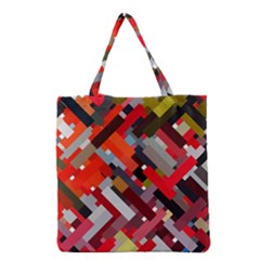 Maze Mazes Fabric Fabrics Color Grocery Tote Bag by Sapixe
