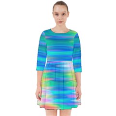 Wave Rainbow Bright Texture Smock Dress by Sapixe