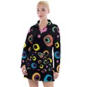 Abstract Background Retro Women s Long Sleeve Casual Dress View1