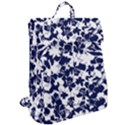 Navy & White Floral Design Flap Top Backpack View2