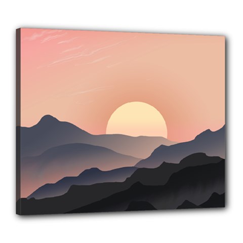 Sunset Sky Sun Graphics Canvas 24  X 20  (stretched) by HermanTelo