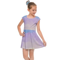 Sunrise Sunset Colours Background Kids  Cap Sleeve Dress by HermanTelo