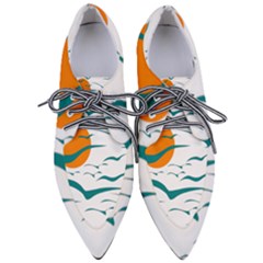 Sunset Glow Sun Birds Flying Pointed Oxford Shoes by HermanTelo