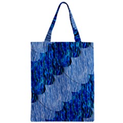 Texture Surface Blue Shapes Zipper Classic Tote Bag by HermanTelo