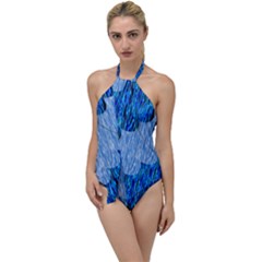 Texture Surface Blue Shapes Go With The Flow One Piece Swimsuit by HermanTelo