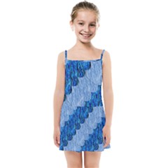 Texture Surface Blue Shapes Kids  Summer Sun Dress by HermanTelo