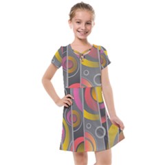 Abstract Colorful Background Grey Kids  Cross Web Dress
