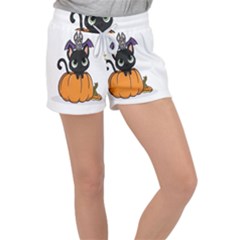 Halloween Cute Cat Women s Velour Lounge Shorts