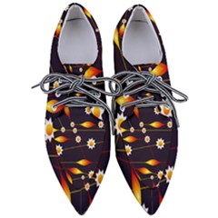 Flower Buds Floral Background Pointed Oxford Shoes by Bajindul