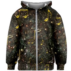 Music Clef Musical Note Background Kids  Zipper Hoodie Without Drawstring by Bajindul