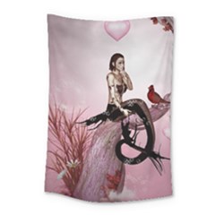 Wonderful Dark Mermaid Sitting On A Tree Small Tapestry by FantasyWorld7