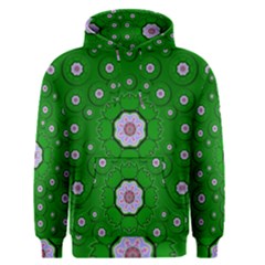 Stars Of Bleeding Hearts In Green Men s Pullover Hoodie