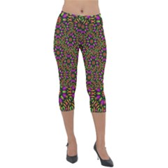 Paradise Flower In The Jungle Lightweight Velour Capri Leggings 