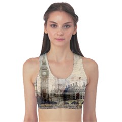 London Westminster Bridge Building Sports Bra by Pakrebo