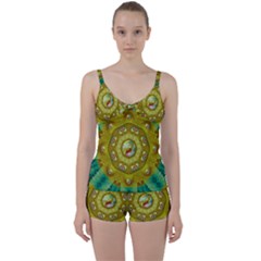 Mandala In Peace And Feathers Tie Front Two Piece Tankini by pepitasart