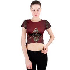 Wonderful Decorative Celtic Knot Crew Neck Crop Top by FantasyWorld7