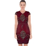 Wonderful Decorative Celtic Knot Capsleeve Drawstring Dress 
