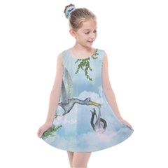 Funny Stork With Creepy Snake Baby Kids  Summer Dress by FantasyWorld7