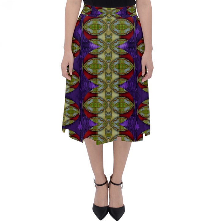 Divine Flowers Striving To Reach Universe Classic Midi Skirt