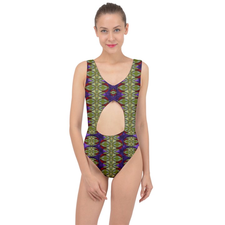 Divine Flowers Striving To Reach Universe Center Cut Out Swimsuit
