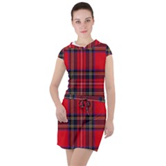 Royal Stewart Tartan Drawstring Hooded Dress by impacteesstreetwearfour