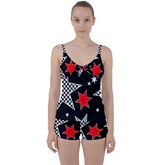 Questioning Anything - Star Design Tie Front Two Piece Tankini by WensdaiAmbrose