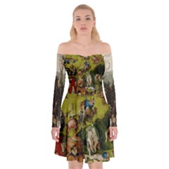 Heronimus Bosch Ship Of Fools Hieronymus Bosch The Garden Of Earthly Delights (closeup) 3 Off Shoulder Skater Dress by impacteesstreetwearthree