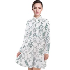 Fruit Material Design Transparent Long Sleeve Chiffon Shirt Dress by Pakrebo