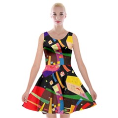 Kandinsky Composition X Velvet Skater Dress by impacteesstreetwearthree